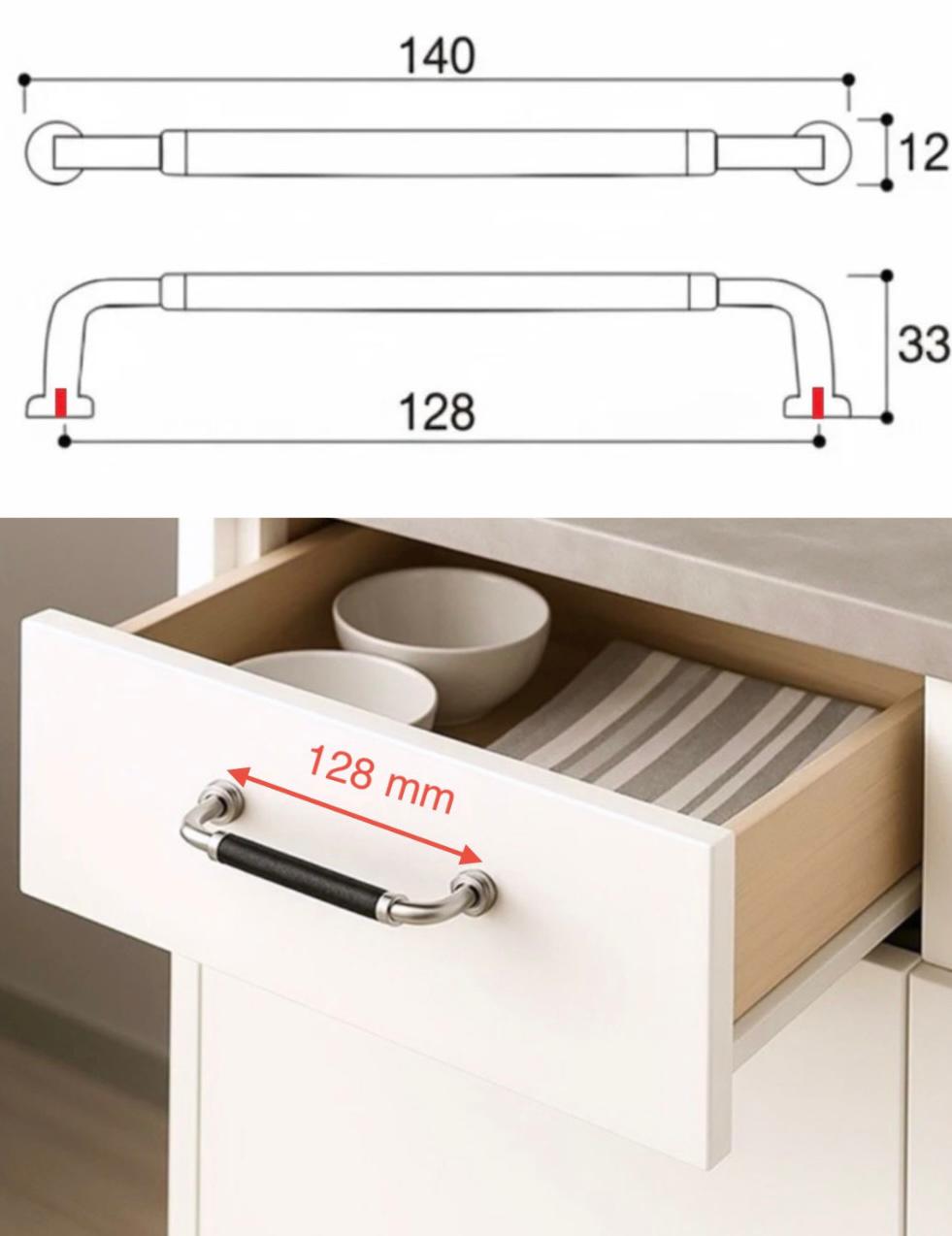 2900-zilver/zwart-128 mm